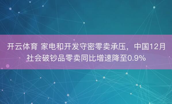 开云体育 家电和开发守密零卖承压，中国12月社会破钞品零卖同比增速降至0.9%