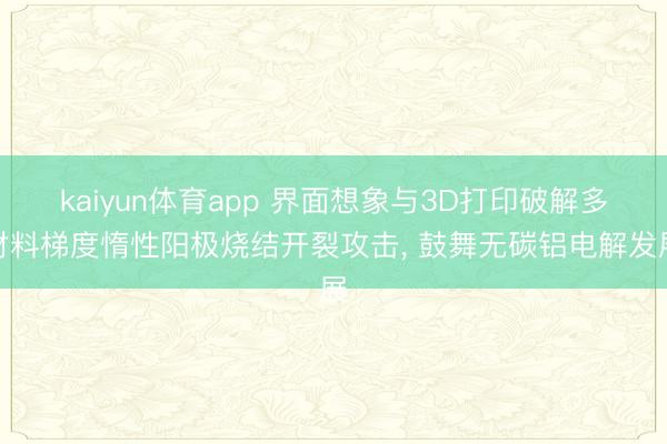 kaiyun体育app 界面想象与3D打印破解多材料梯度惰性阳极烧结开裂攻击， 鼓舞无碳铝电解发展
